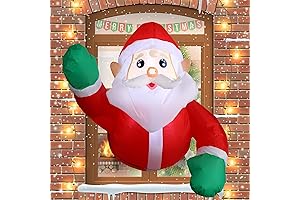 3 ft Christmas Window Display Inflatable Santa Claus with Built-in LED Light...