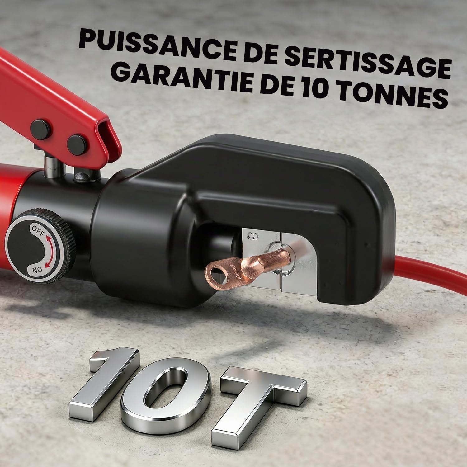 CGOLDENWALL Pince à Sertir Hydraulique YQK-70 8T Sertisseuse 9 Matrices 4-70 mm² Cuivre Aluminium