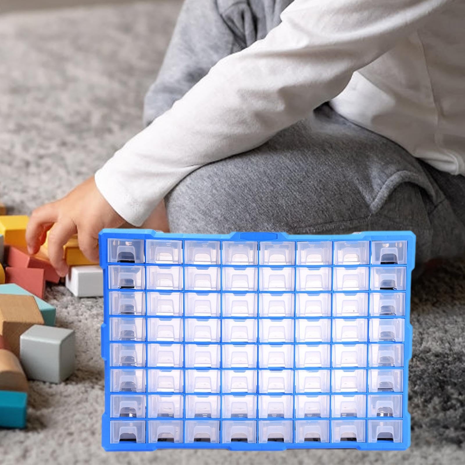 Organizador de Tornillos Caja de Almacenamiento Cajonera para Componentes Electrónicos Contenedor Dividido Plástico Resistente Adecuado para Taller Sa