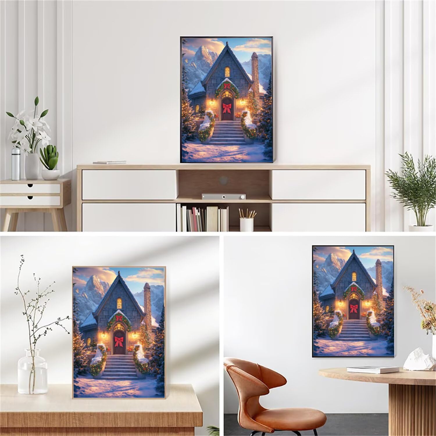 Malowanie diamentami choinki, motyw mozaiki, obraz diamentowy 5D, obraz diamentowy 5D, zestaw do majsterkowania, dla dorosłych, nadaje się jako prezent, dekoracja ścienna do salonu, 60 x 180 cm, J0