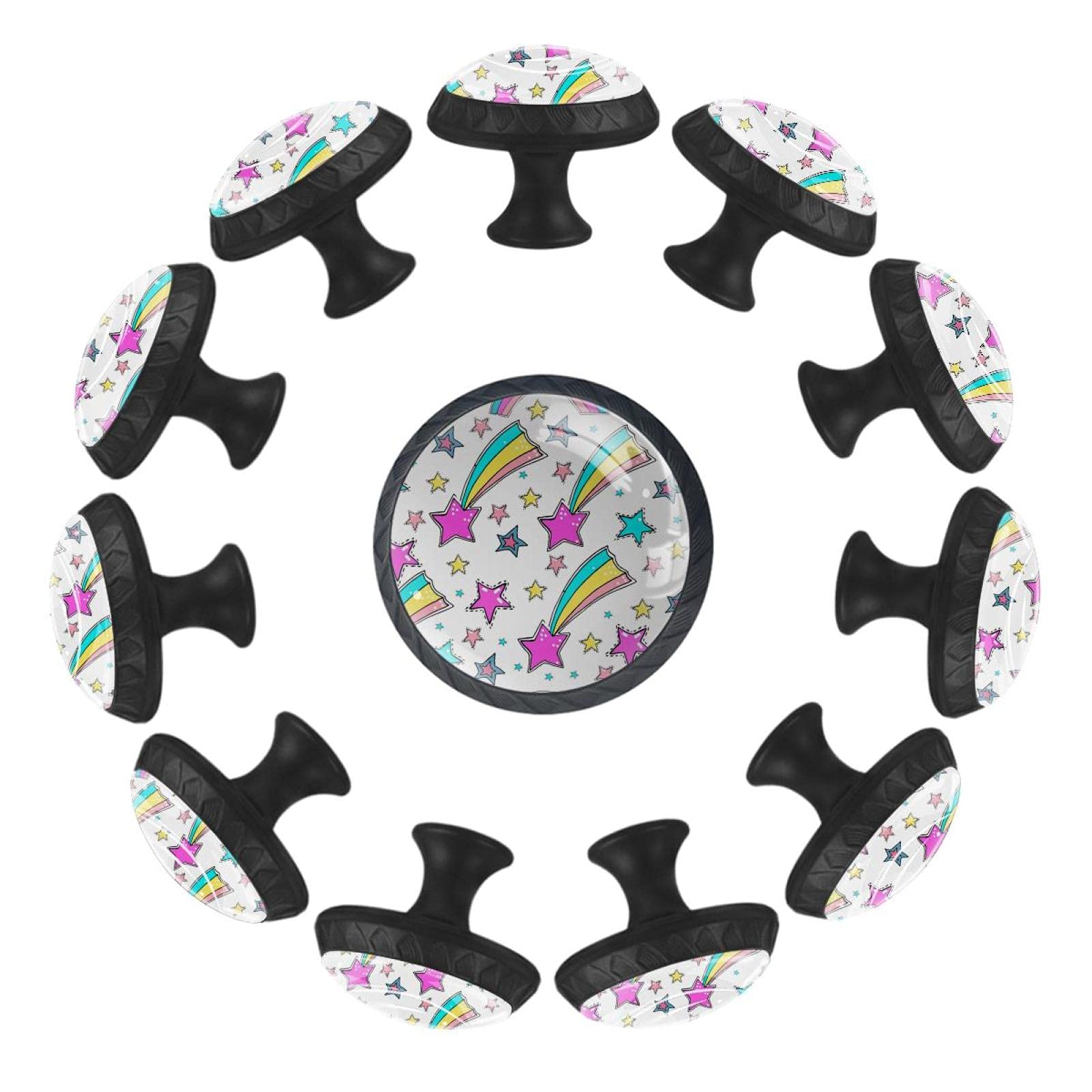 Boutons de tiroir étoiles 35 mm poignées de meuble pour commode enfant chambre et crèche lot de 12