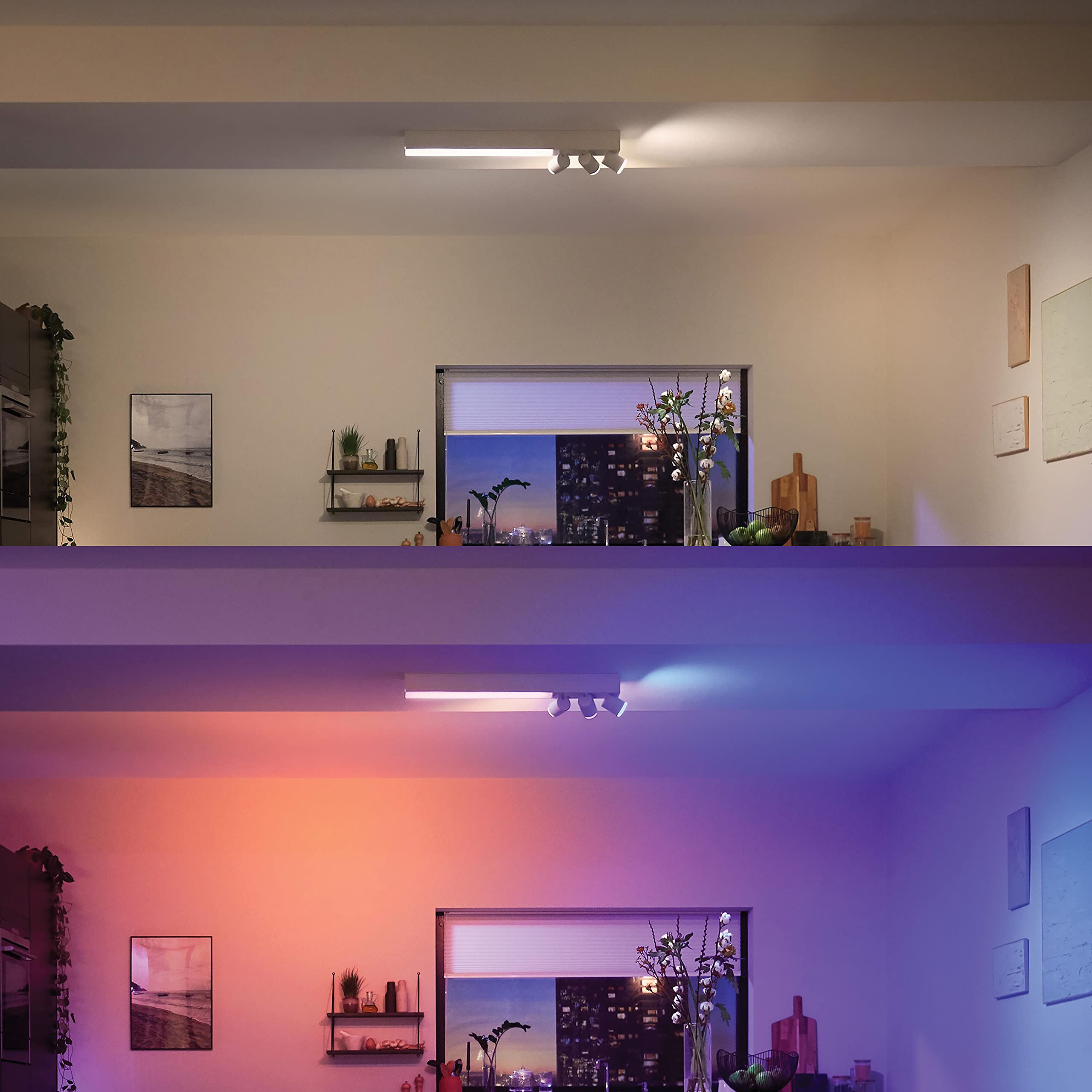 Philips Hue White & Colour Ambiance Centris stawia 3 miejsca, instelbaar, 16 miljoen kleuren, bedienbaar za pośrednictwem aplikacji, kompatybilny z Amazon Alexa, wit.