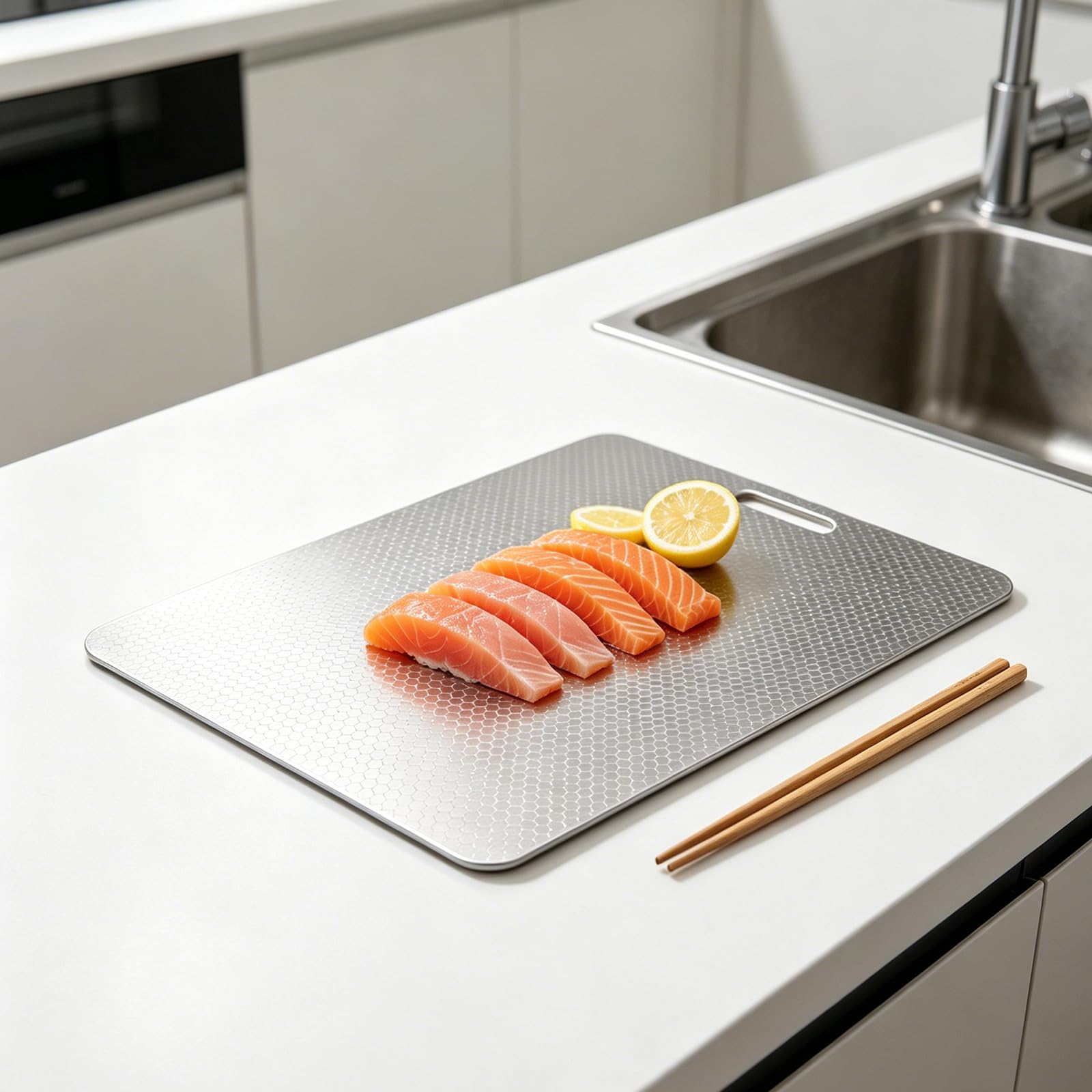 3 Pcs Tagliere in Titanio, Titan Schneidebrett Kratzfest Doppio Lato per Alimenti, tagliere Acciaio Inox, Cutting board in Acciaio Inossidabile, Cutting Board per Frutta, Verdura, Carne