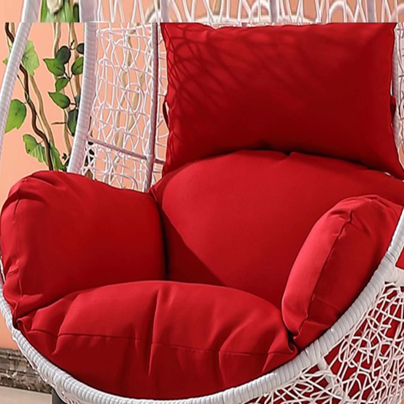 ERTsrhFD Hanging Swing Chair Cushion with Straps, 8in Ultra Thick Pads for Hammock Indoor Outdoor(Red)