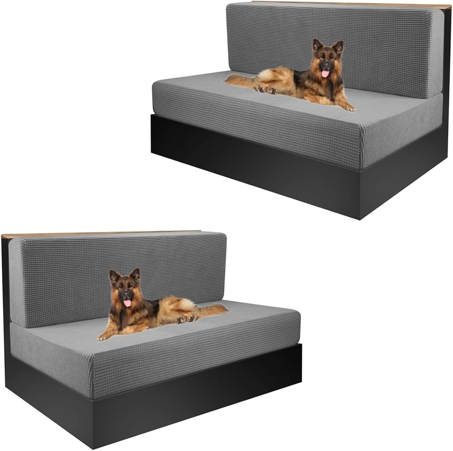 Stretch RV Dinette Booth Cushions Covers 1/2 Sets All Inclusive RV Couch Cover Backrest Cover Jacquard RV Booth Seat Cover Camper Car Bench Cover Sofa Slipcover (Color : Light Gray, Size : 2 Sets)