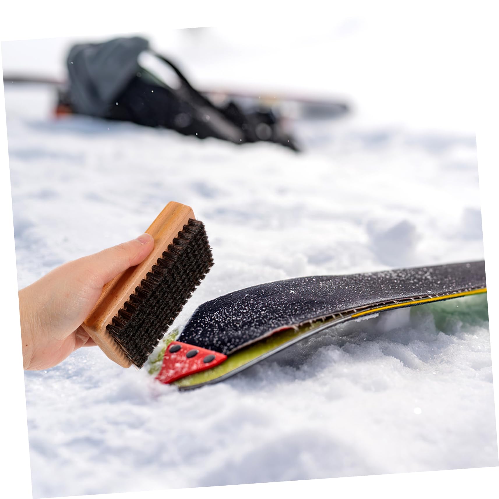 Hemobllo 3pezzi Kit Spazzola per Sci e Snowboard Manico in Spazzola per Pulizia Cera da Sci e Snowboard Strumento per Pulizia