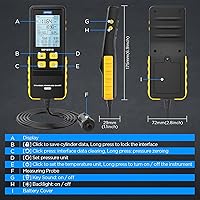 Vista 9 de AUTOOL Juego de medidor de compresión digital automotriz, 0-426PSI 0~29bar para kit de herramienta de prueba de compresión de cilindro de motor