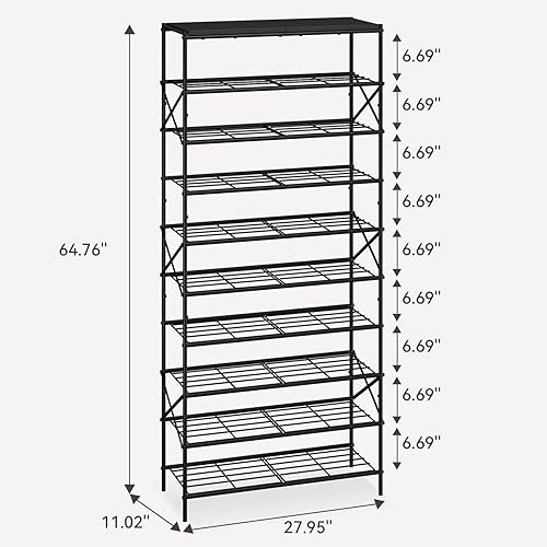 Miniatura 3 de IBUYKE Zapatero de 10 niveles, organizador de almacenamiento de zapatos de gran capacidad para 40 pares de zapatos, estante de almacenamiento de