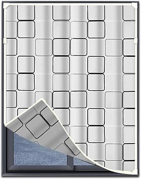 Magnetic Window Insulation Kit Checkered Window Insulation Film 0.2mmPVC Plastic Curtain 75% Transparency Windproof Keep Warm Water Proof , 43 Sizes  Color Clear , Size 2.4x2.3m