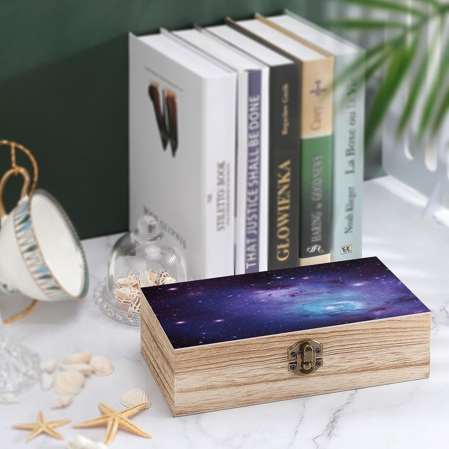 Blue & Purple Galaxy Storage Chests with Lid, Wooden Box