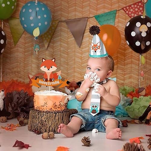 Miniatura 4 de Decoración de pastel de feliz cumpleaños con temática de animales para baby shower o fiesta de cumpleaños de niños