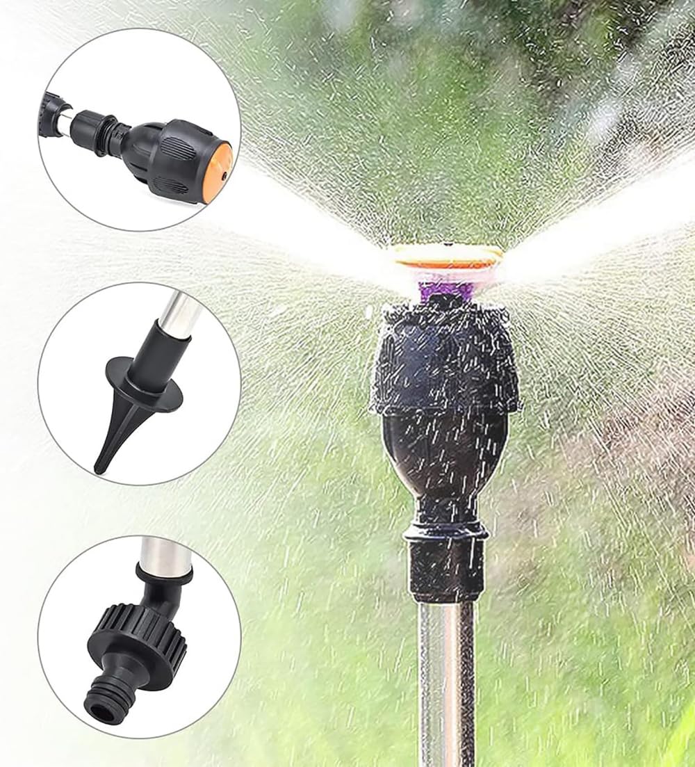 360 Grad Rotating Tripod Sprinkler,Rasensprenger Große Flächen,Regner Stativ Für Rasensprenger, Automatisch Rotierende Stativsprinkler Garden Sprinkler Bewässerungssystem Für Hof, Garten, Rasen-3pcs