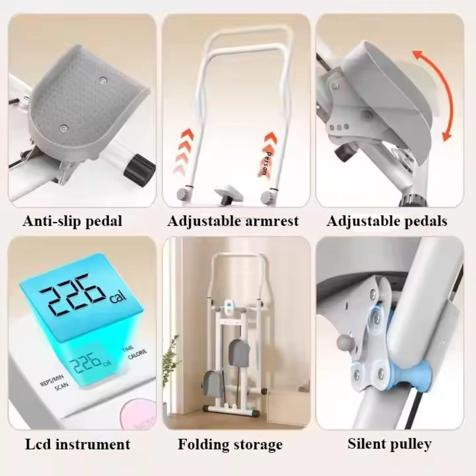 Stepper per scale, regolabile, pieghevole, per allenamenti cardio a casa