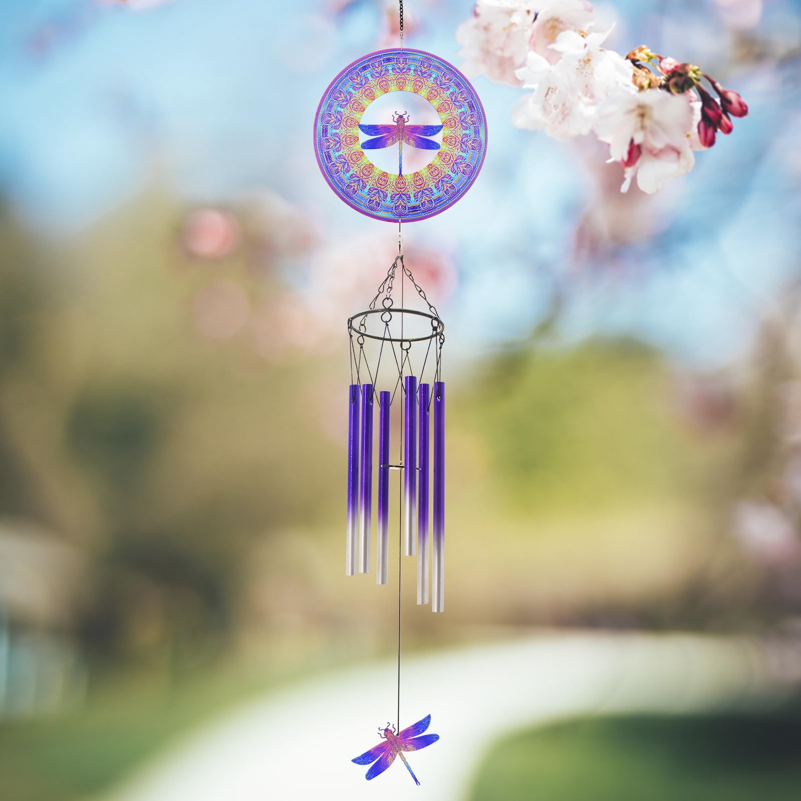 Windspiel mit Libelle Wind Spinner, Geschenke für Männer, Frauen, Ruhestand, Lehrer, Eltern - Outdoor Hanging Decor Clearance für Garten, Terrasse, Hinterhof oder Veranda