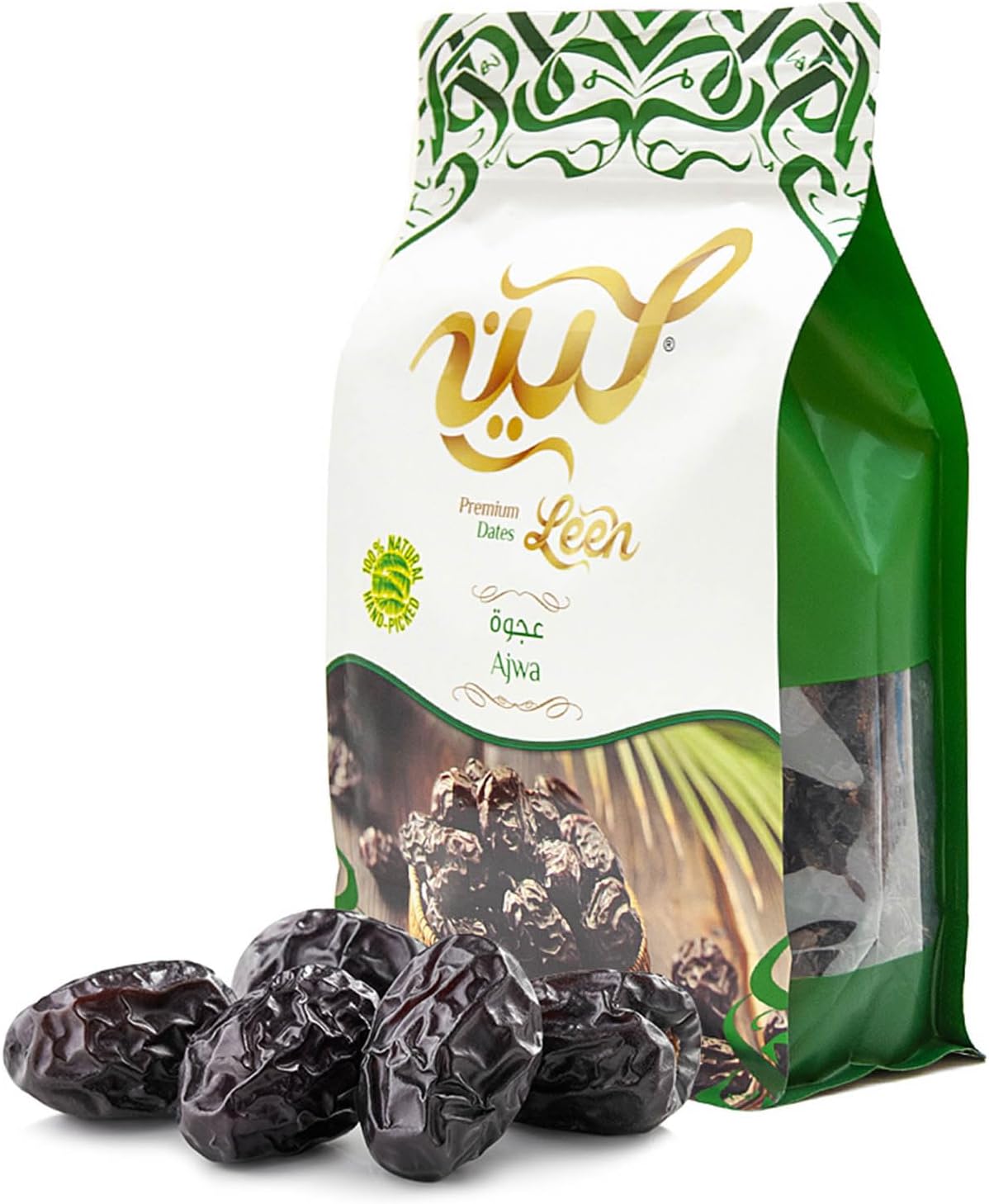 LEEN Premium Ajwa Dates –Resealable Zipper Pouch | Fresh Authentic Ajwa from Al-Madinah Al-Munawarah | Natural, Soft & Rich Flavor | Premium Saudi Dates