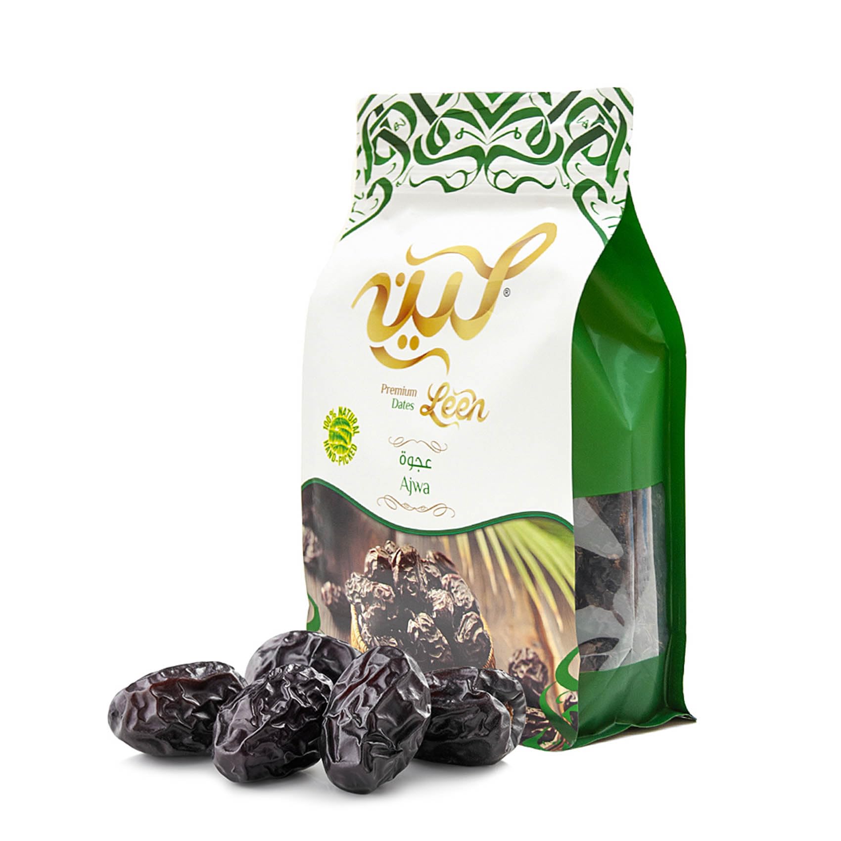 LEEN Premium Ajwa Dates –Resealable Zipper Pouch | Fresh Authentic Ajwa from Al-Madinah Al-Munawarah | Natural, Soft & Rich Flavor | Premium Saudi Dates