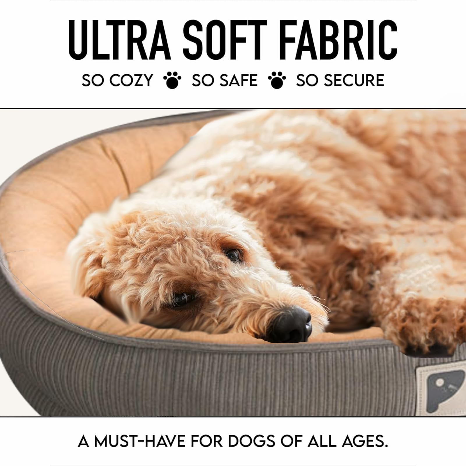 دي ام جي تيك سرير للكلاب، اريكة كلب منفوشة مع دعم من الميموري فوم وجزء سفلي مانع للانزلاق، غطاء قابل للازالة والغسل، اريكة مريحة لتقويم العظام للكلاب والقطط الصغيرة والمتوسطة والكبيرة، (مقاس L، 60 ×