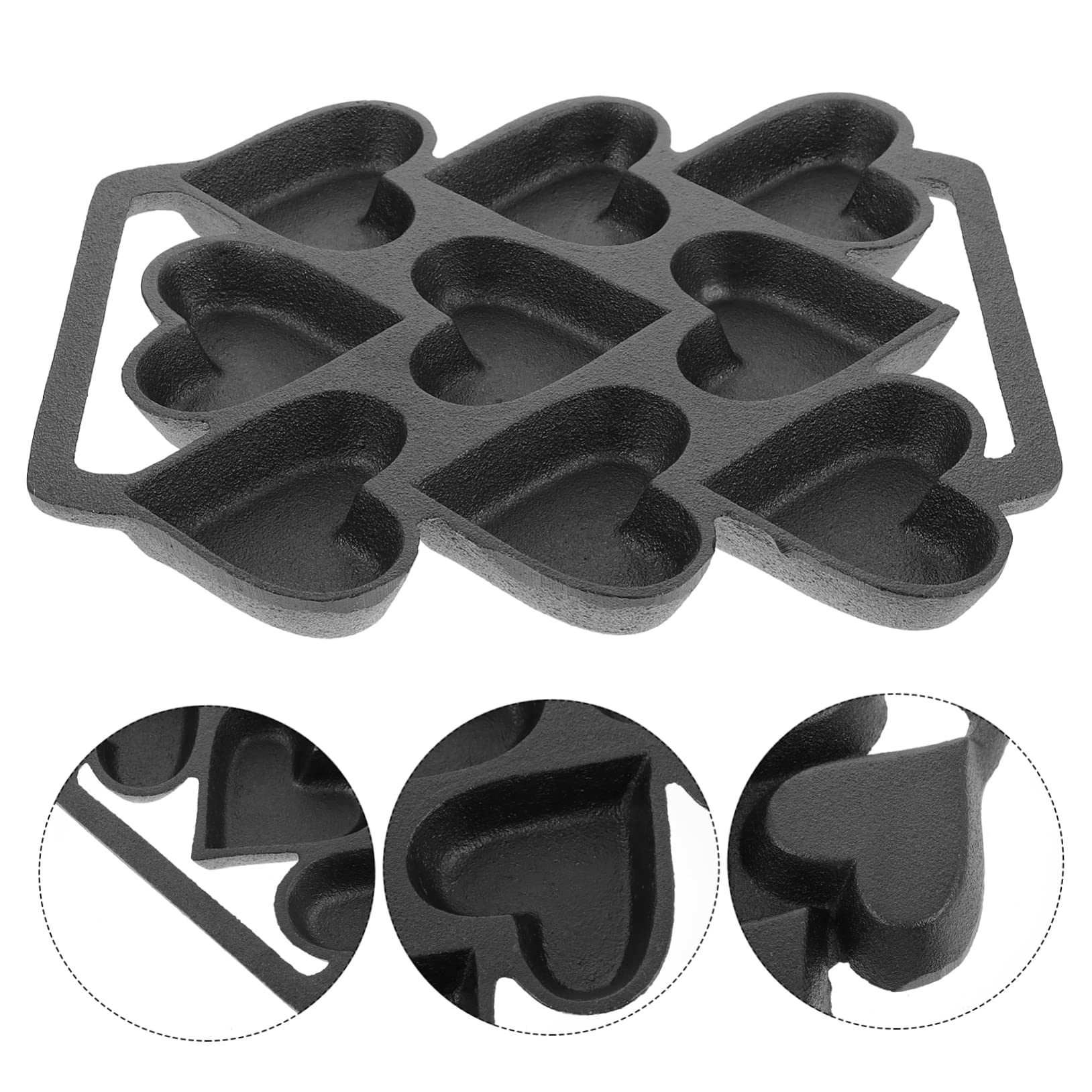 Cabilock Molde De Hierro Para Tartas 9 Agujeros Moldes De Corazón Herramientas De Cocina Diy