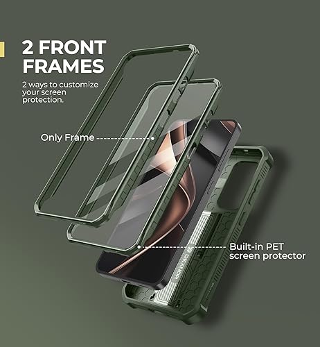 Vista 173 de Dexnor Funda para Samsung Galaxy S24 Plus con cubierta deslizante integrada para cámara, protector de pantalla y soporte, a prueba de golpes, funda