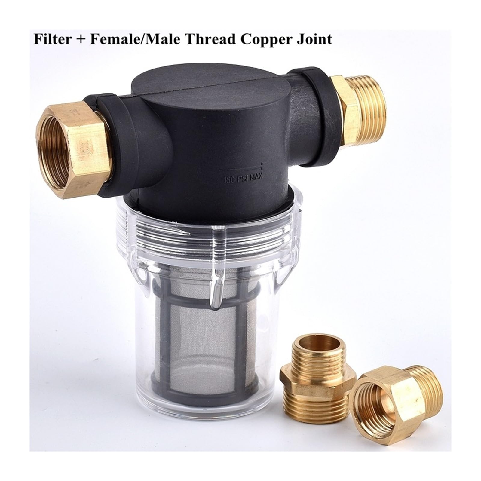 Colador de bomba de agua Filtro de tubería agua for jardín, lavadoras a presión, bomba entrada, riego