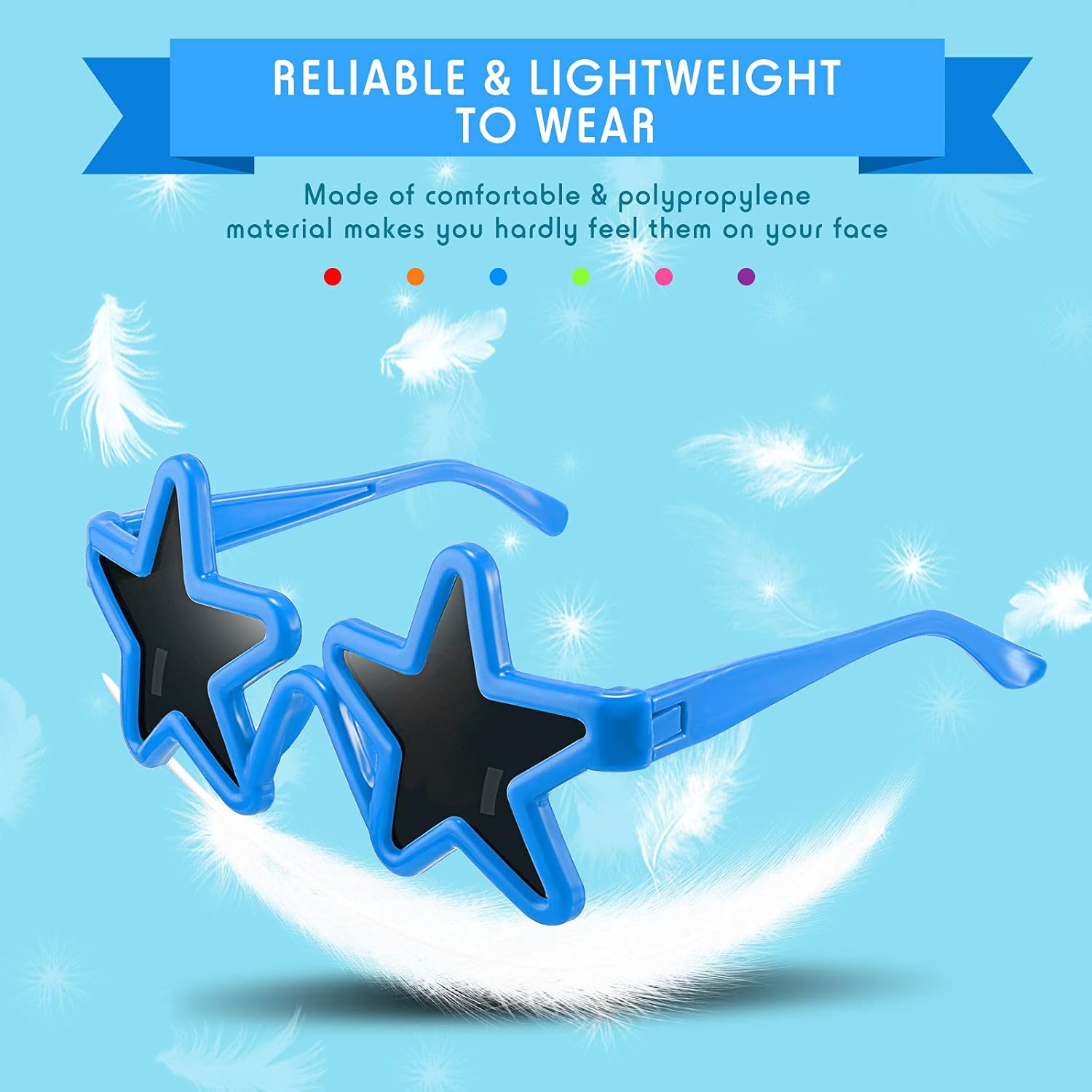 Frienda 24 Pairs Kids Star Sunglasses Bulk Neon 80s Rock Funny Star Glasses Accessories for Rock and Roll Birthday Party Favors(Multicolor) - Image 5