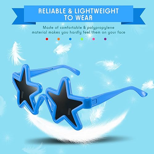 Miniatura 5 de Frienda 24 pares de lentes de sol de estrella para niños, lentes de sol de estrella de neón para verano, playa, piscina, fiesta de cumpleaños
