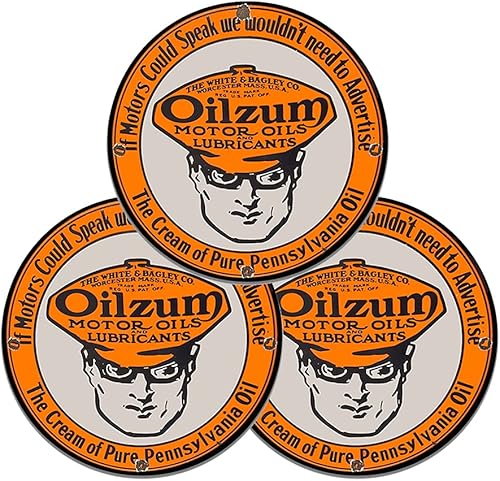 Miniatura 174 de Brotherhood Letrero de gas vintage de reproducción de letreros de metal vintage, letrero redondo de metal para garaje y hogar, 8 pulgadas de Nourse