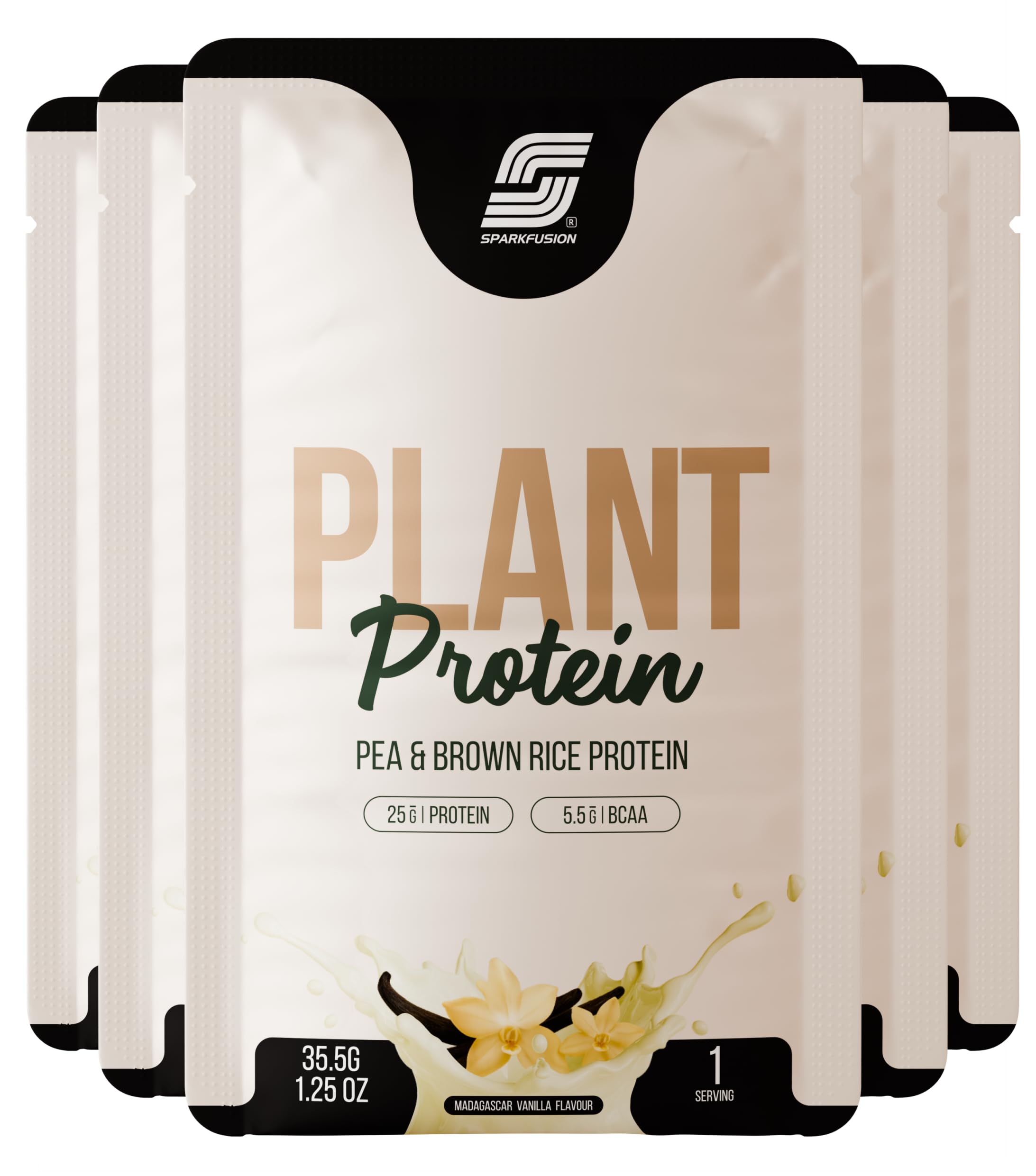 Sparkfusion Plant Protein Powder Isolated Pea & Brown Rice Protein | 25g Protein per Sachet | 5.5g BCAA | Vegan, Gluten Free & Sugar Free | Alphonso Mango Flavour | Pack of 10 Sachets — Amazon image 13