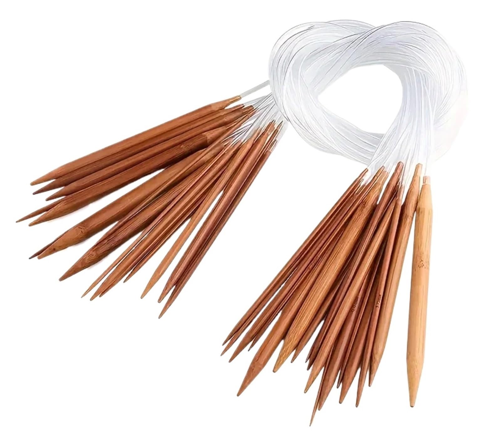 Bamboo Knitting Needles 3set Circular Knitting Needle Set -18 Sizes(80cm)