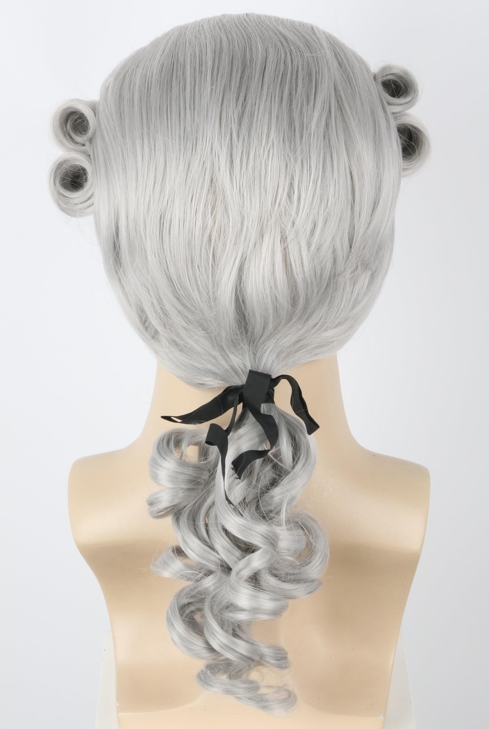 Topcosplay Parrucca da giudice storico da George coloniale da uomo o donna, parrucca bianca per Halloween (grigia)