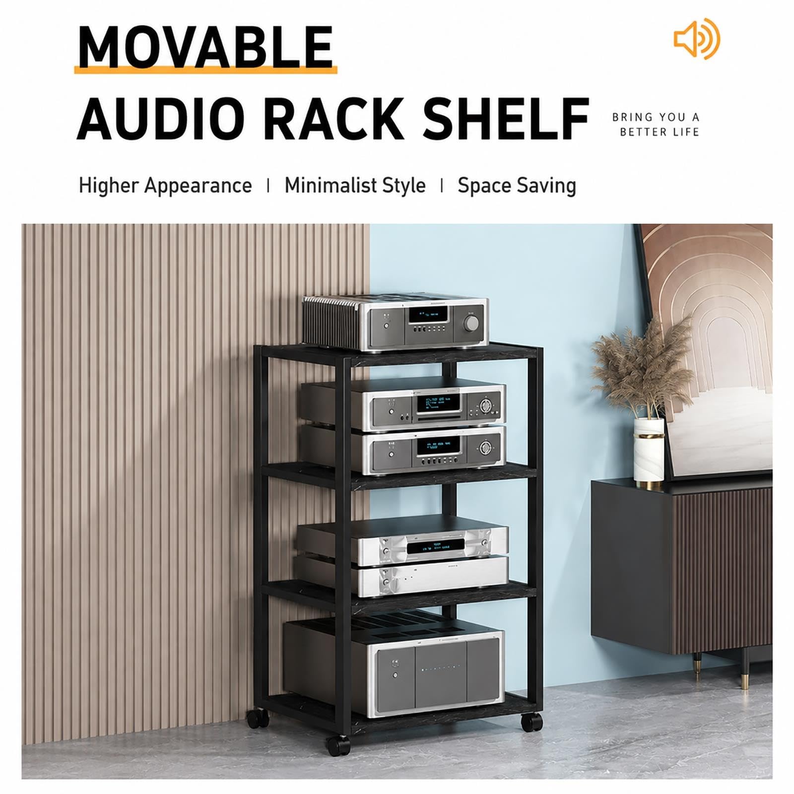 Supporto Altoparlante HiFi 2/3/4/5 Livelli con Ruote