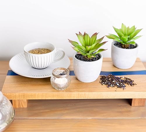 Miniatura 5 de Soporte de pedestal de madera  Tablero de pedestal rectangular grande de 19.5 pulgadas de largo x 9.8 pulgadas de ancho  Tablero elevador de madera