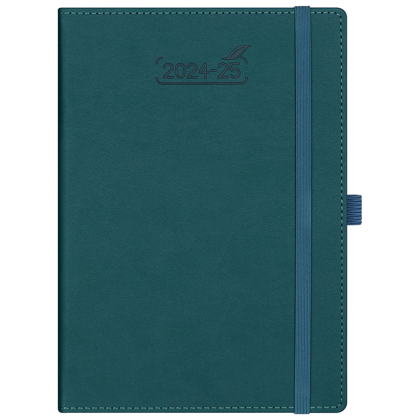 BEZEND 2024 2025 A5 Week to View Diary [Dark Green] Professional Academic Diary 24 25 | 18 Months July 24 to Dec 25 | PU Leather Hard Cover