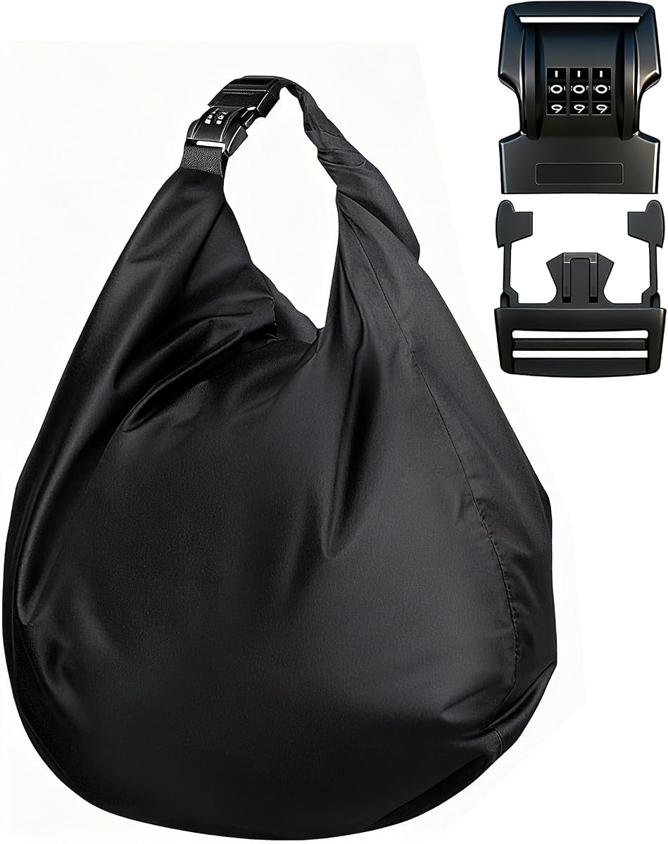IZTOSS Motorcycle Helmet Bag Helmet Storage Bag with Combination Lock Waterproof Lightweight Durable Oxford Cloth Helmet Bag for Motorcycle Riding Bicycle,Black