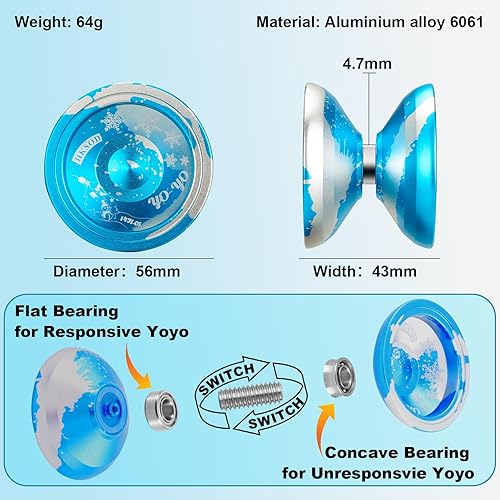 Miniatura 2 de Yoyo Profesional Responsive para niños principiantes, Yoyos profesionales que no responden para adultos, yoyos de trucos para jugadores avanzados
