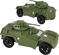 Vista 10 de TimMee Recon Patrol Coches blindados OD Verde y Bronceado Ejército Plástico Hombres Scout Vehículos