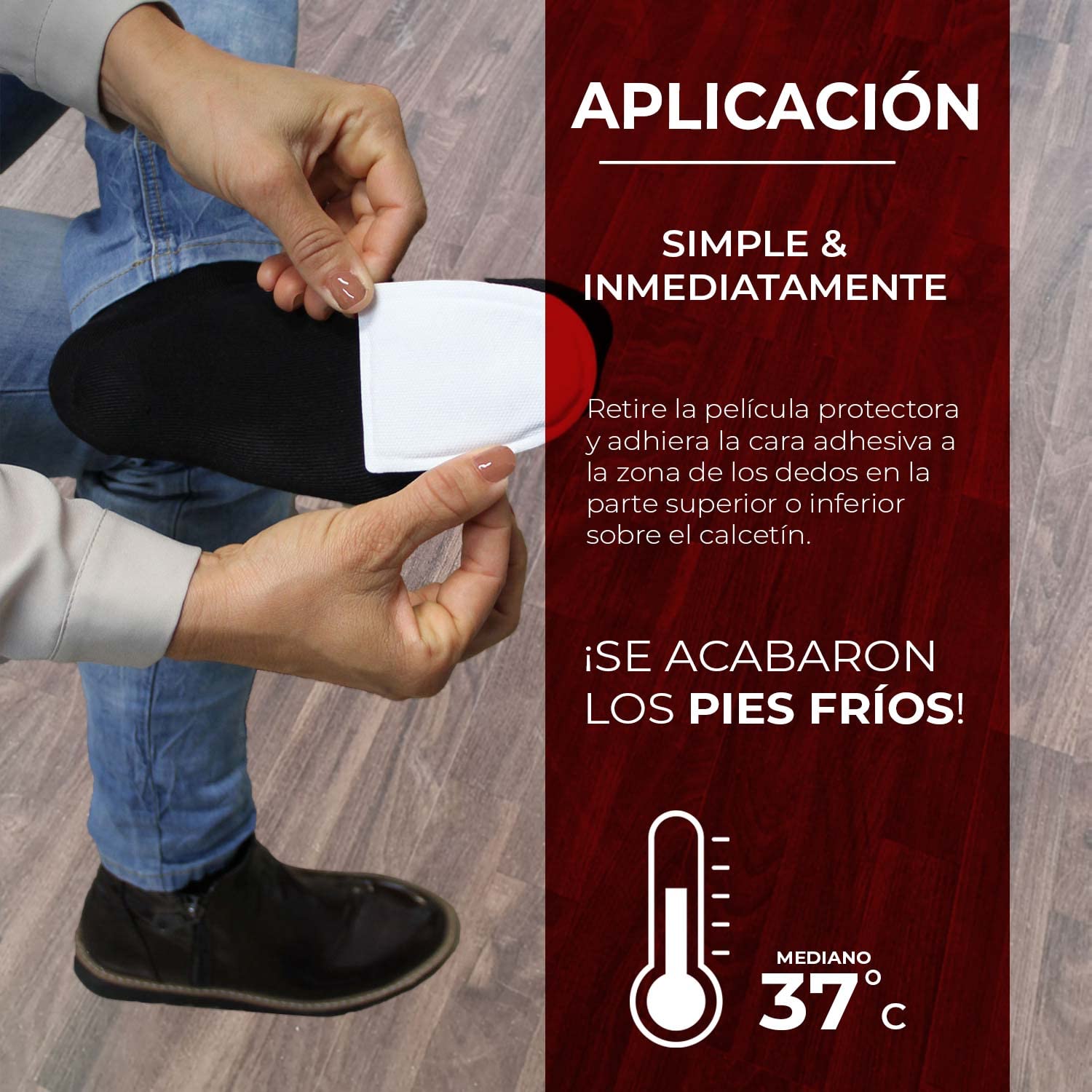 THERMOPAD Calentadores de Dedos - Calor Natural hasta 9 Horas - para Todos los Zapatos - Activado por Aire inmediatamente