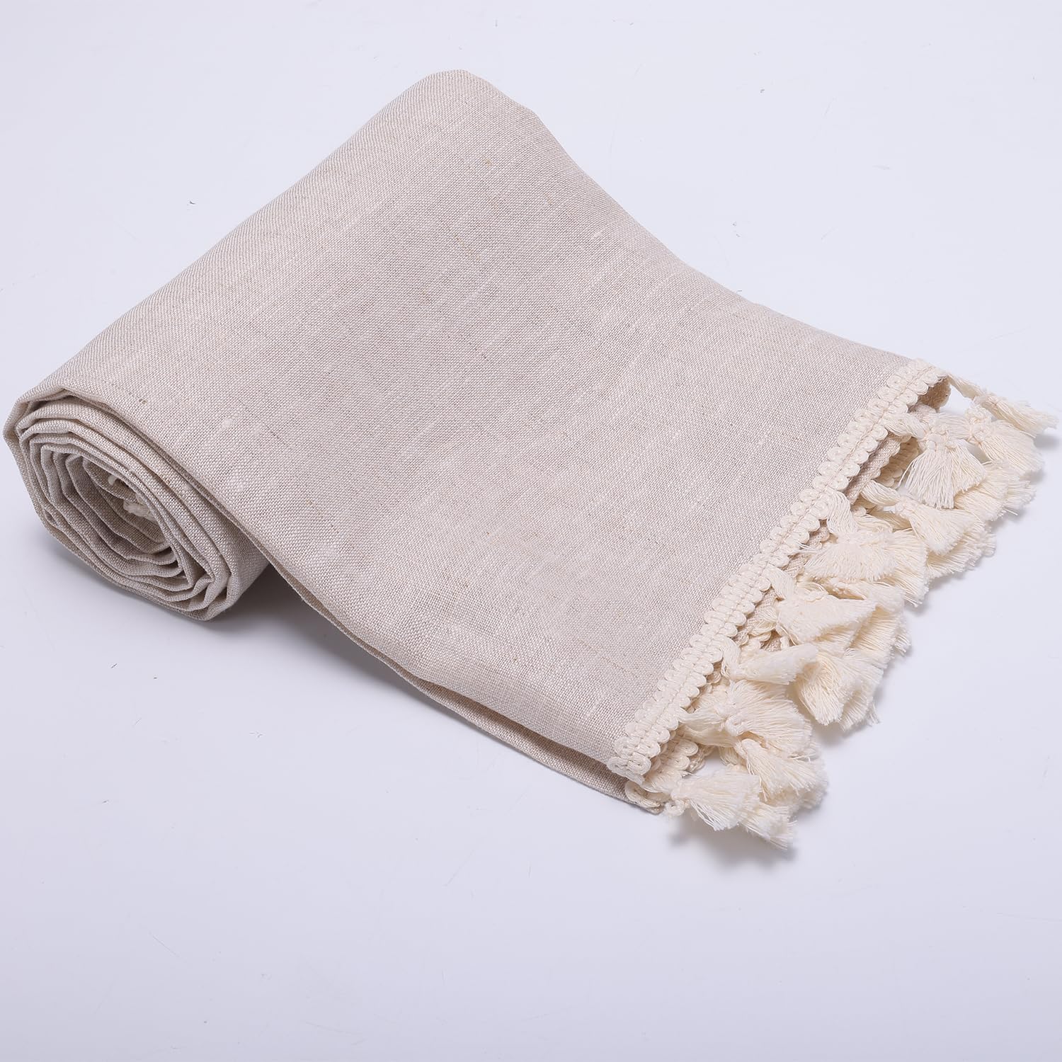 100% Linen Bath Sheet 37x71 Inch Extra Large Towel with Short Edge Tassel, Absorbent Quick Dry Boho Decorative Towels for Bathroom, Beach Towel for Spa Pool Travel, Soft for Women