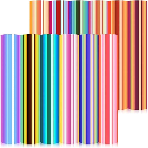 TECKWRAP Holographic Opal Chrome Adhesive Vinyl Sheets 12 Assorted Colors 12" x 12" 13 Sheets/Pack for DIY Craft, Arts Work with Craft Cutters, Sign Plotters