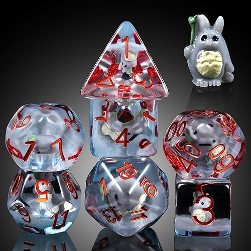 Miniatura 4 de Juego de dados DND de anime, dados de resina con núcleo de animal para Dungeon and Dragons D&D RPG MTG Pathfinder (animal anime)