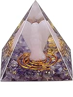 Vista 9 de Rockcloud Gurdian Angel Orgón Pirámide de Cristal Sanador Generador de Energía Blanacing Chakra para Yoga Meditaion Protección, Aguamarina