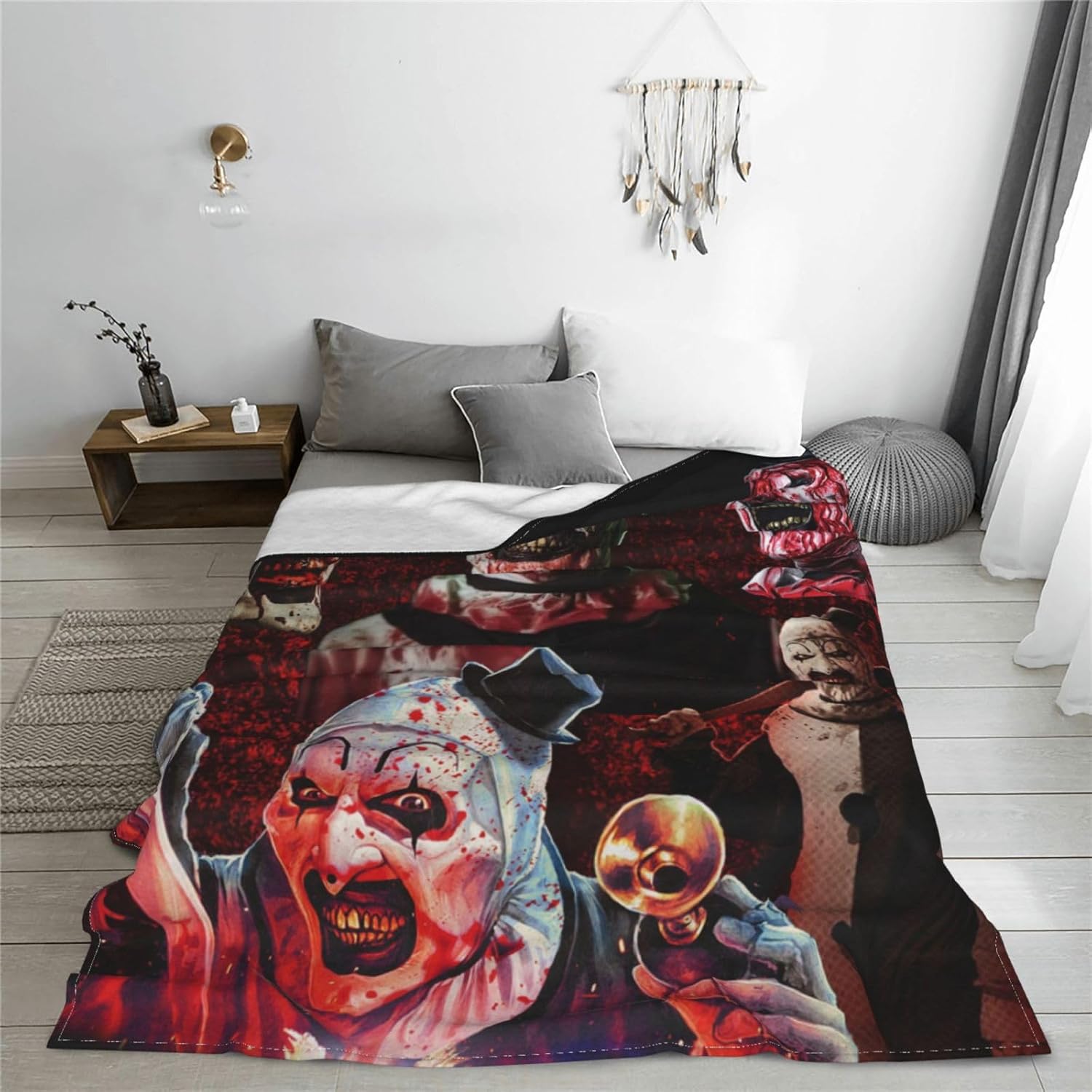 Terrifier 2 Kids Adults Ultra-Soft Micro Fleece Blanket Throw All Season Fuzzy Lightweight Throw Blankets for Office Company Home Couch Bed Sofa 60"X50"