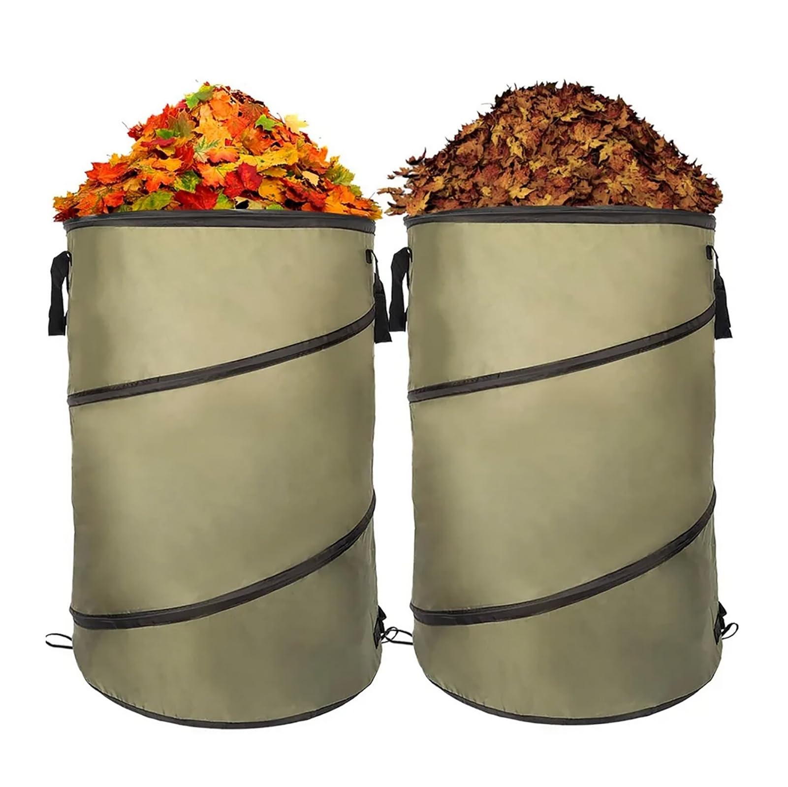 BTAISYDE Yard Waste Bag,Gardening Bag, Garden Leaf Bags, Release Buckle Home Leaf Container Collapsible Trash Can,Reusable Garden Waste Bag,Green,L