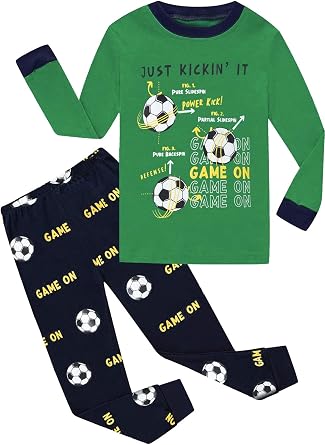 CM-Kid Little Boys Pajamas 2 Pieces Long Set Cotton Sleepwear Kids Excavator Pjs Toddler Winter Clothes Jammies Size 2-7T