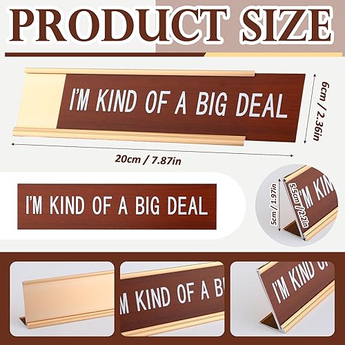 Miniatura 3 de Weysat Divertidos letreros de escritorio para oficina, con texto en inglés i'm Kind of a Big Deal-fun accesorios de oficina, placa de