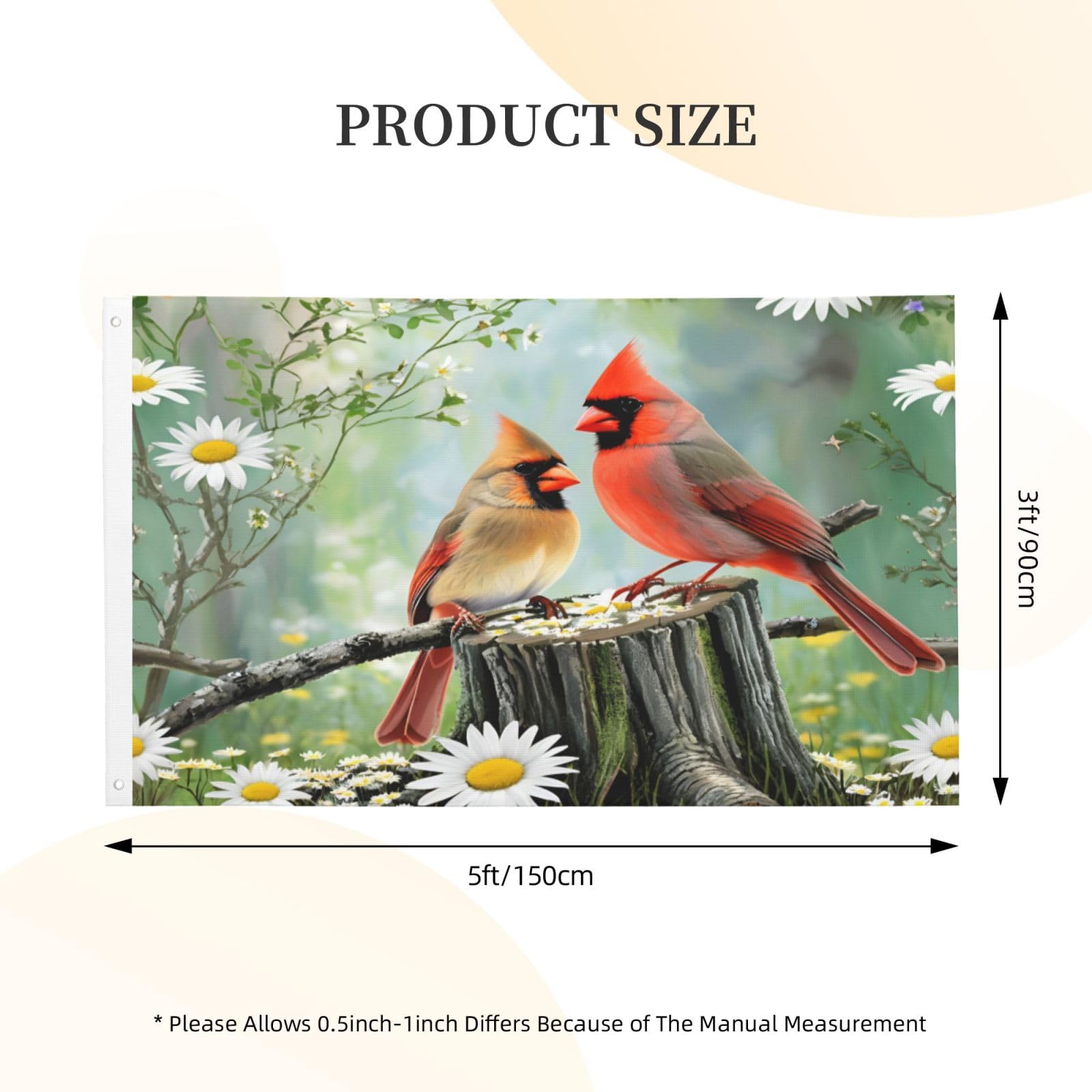 Amazon.com : Abucaky Cardinal Birds And Spring Flowers Flag 3x5 Ft