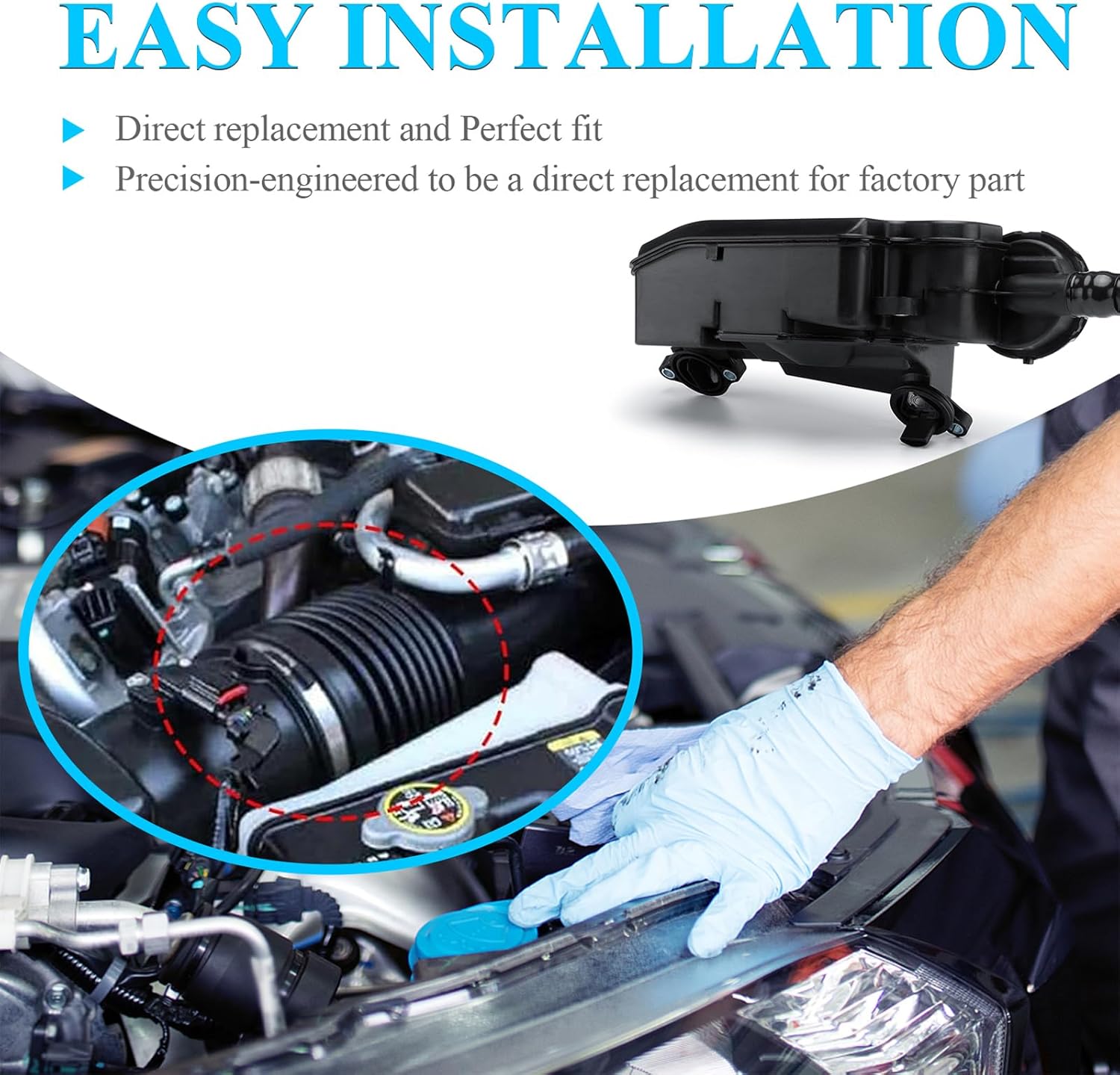 FC3Z6A785F Engine Oil Separator Assembly Compatible with 2017-2019 Ford F250 F350 F450 F550 Super Duty 6.7L V8 Powerstroke Diesel PCV CCV Vent Valve Engine Crankcase, Replace# FC3Z-6A785-F
