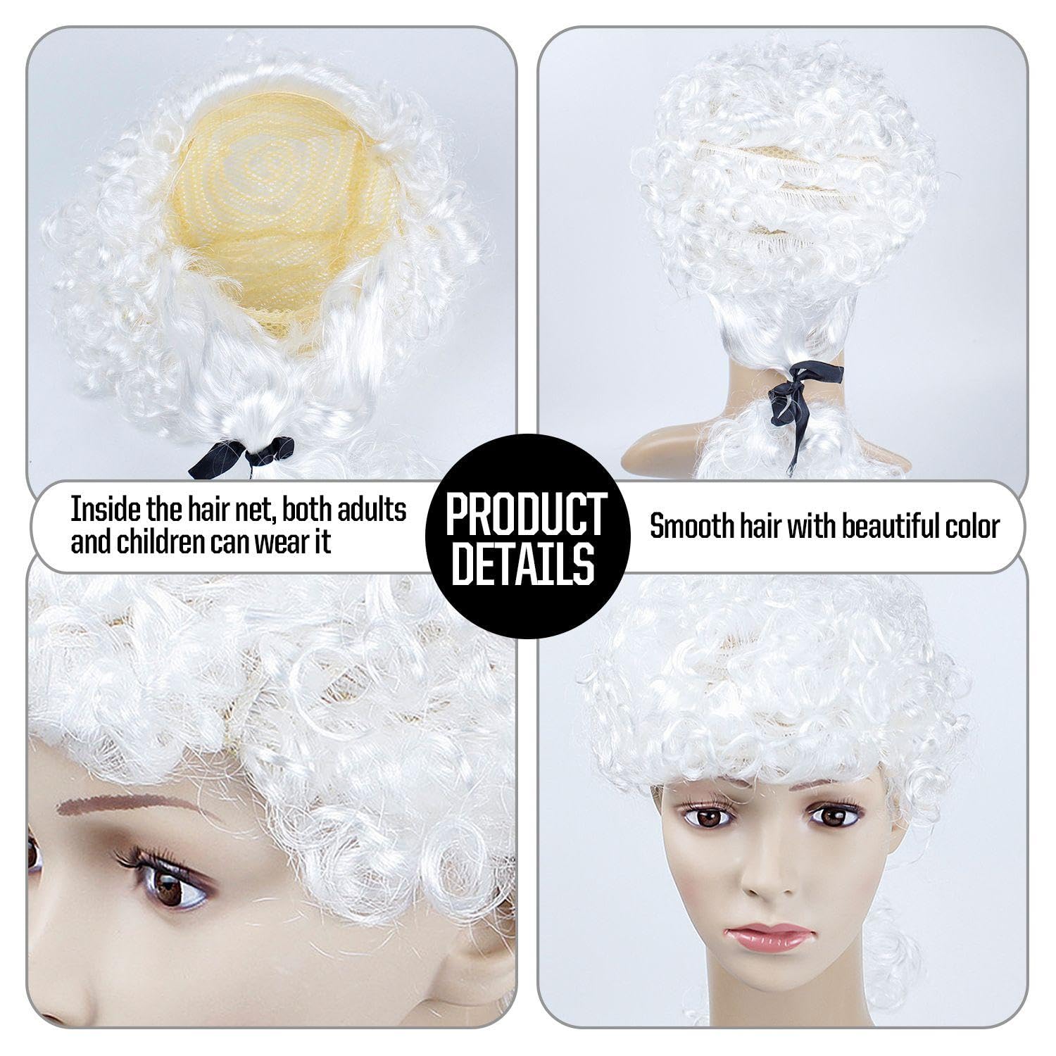 1 Wig, 1 Wooden Hammer, 1 Glasses, Judge Costume Accessories, Role Play Costume Set - Image 3