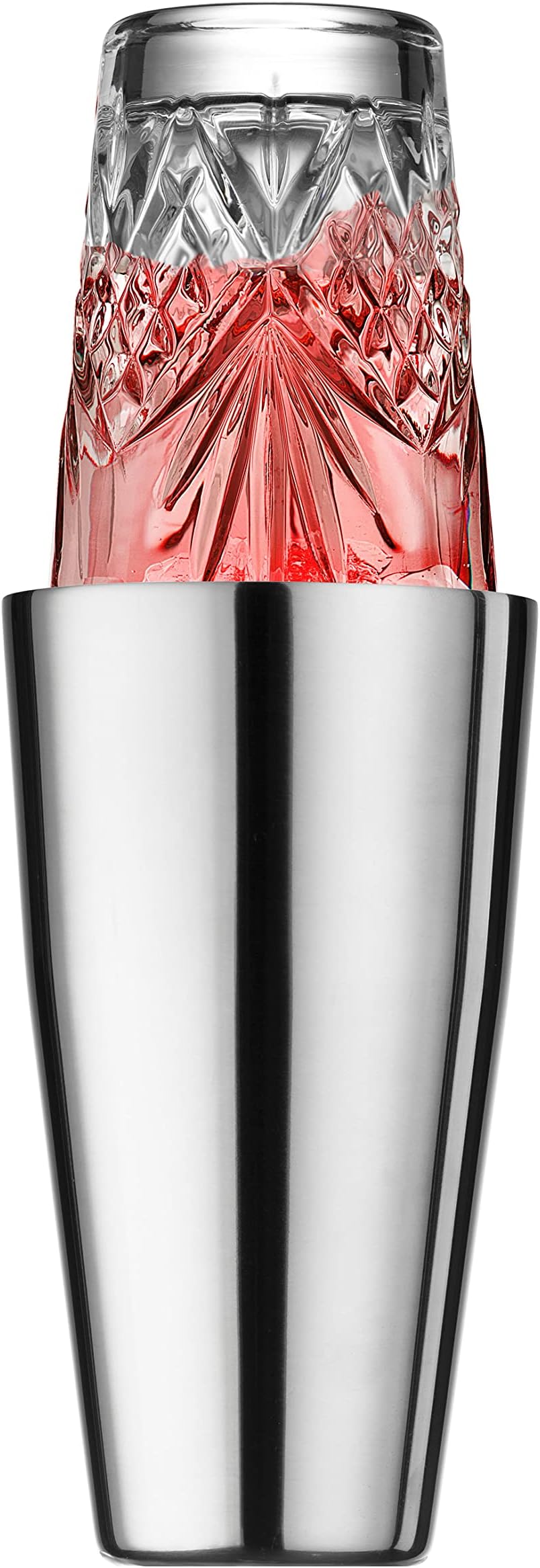 Cocktail Shaker, Martini Shaker, Boston Shaker, Stainless Cup and Crystal Glass to Mix Drinks Cocktails - Dublin Collection