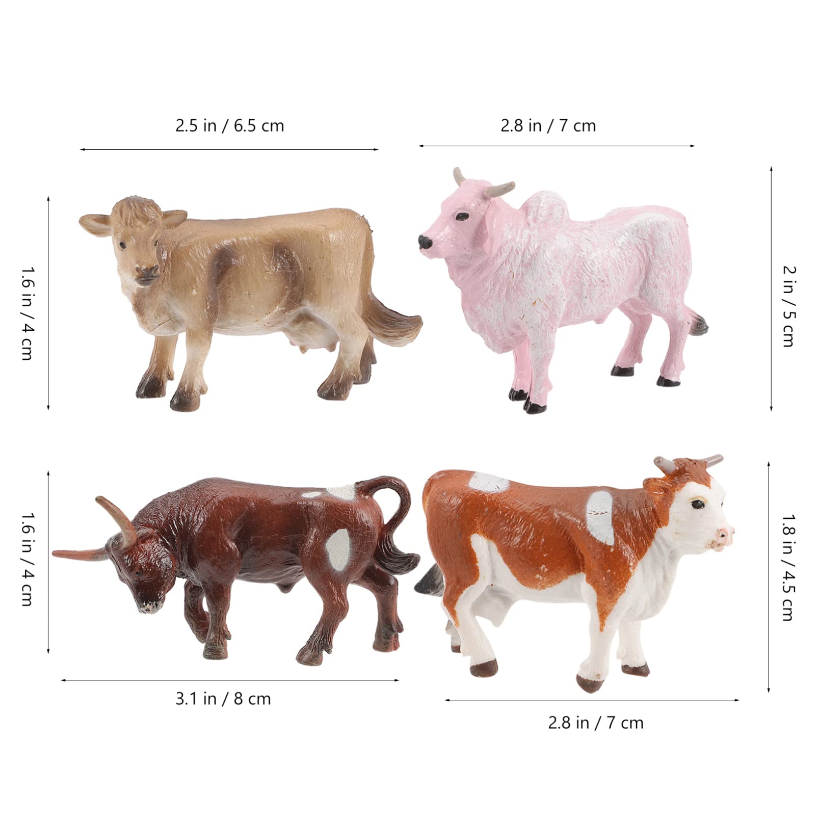 Amazon.co.jp: ミニチュア牛フィギュア4点セット ミニ牛モデルおもちゃ